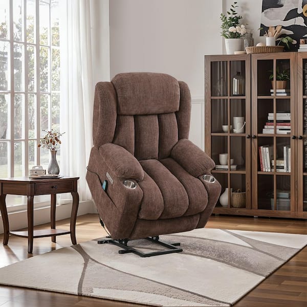 LUE BONA Jupiter Oversized Rust Brown Polyester Power Lift Assist