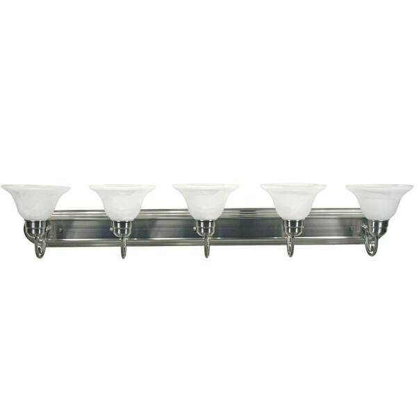 Little Tree Monica 36 in. 5-Light Satin Nickel Vanity Light