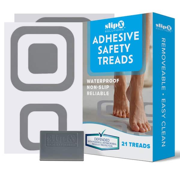 Adhesive Square Treads in Gray (21-Count)