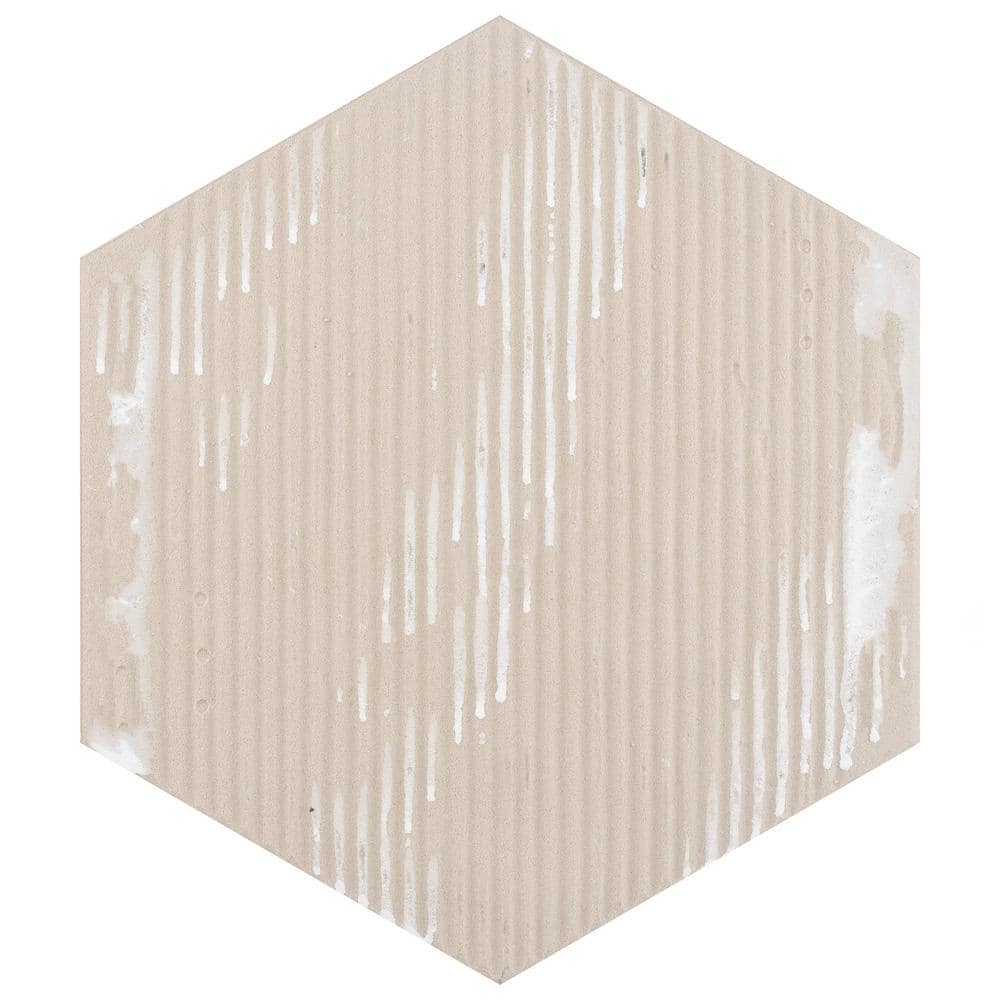 Hexatile 7"x 8" Gray Porcelain Patterned Wall & Floor Tile