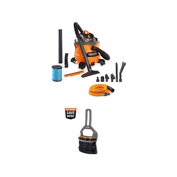 14 Gallon 6.0 Peak HP NXT Shop Vacuum with Accessories and RIDGID NXT Vacuum Attachment Storage Bag Combo