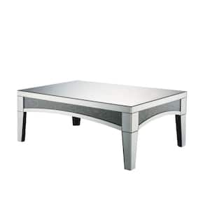 28 in. Silver Rectangle Glass Top Coffee Table