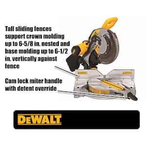 15 Amp Corded 12 in. Compound Double Bevel Miter Saw and 12 in. Miter Saw Blade 32-Teeth and 80-Teeth (2 Pack)