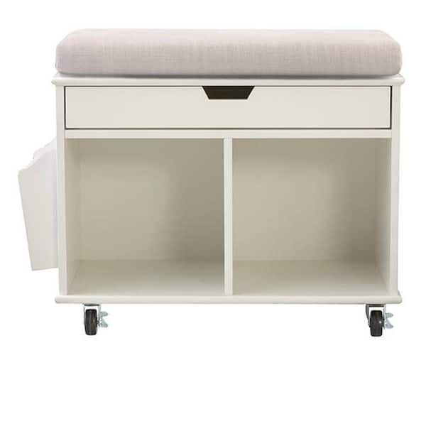 Home Decorators Collection Avery 2-Cube MDF Mobile Cart in White