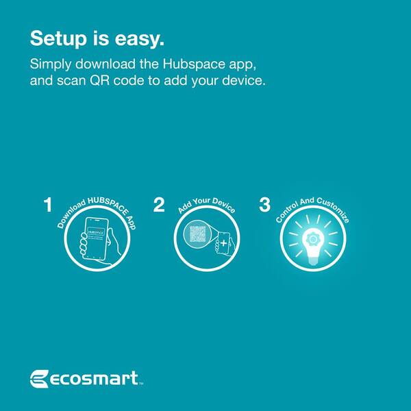 EcoSmart 60-Watt Equivalent Smart A19 LED Light Bulb Tunable White with  Voice Control (2-Pack) Powered by Hubspace A10A1960WQ1Z01 - The Home Depot