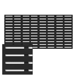 3 ft. x 6 ft. Boardwalk Black Polypropylene Decorative Screen Panel