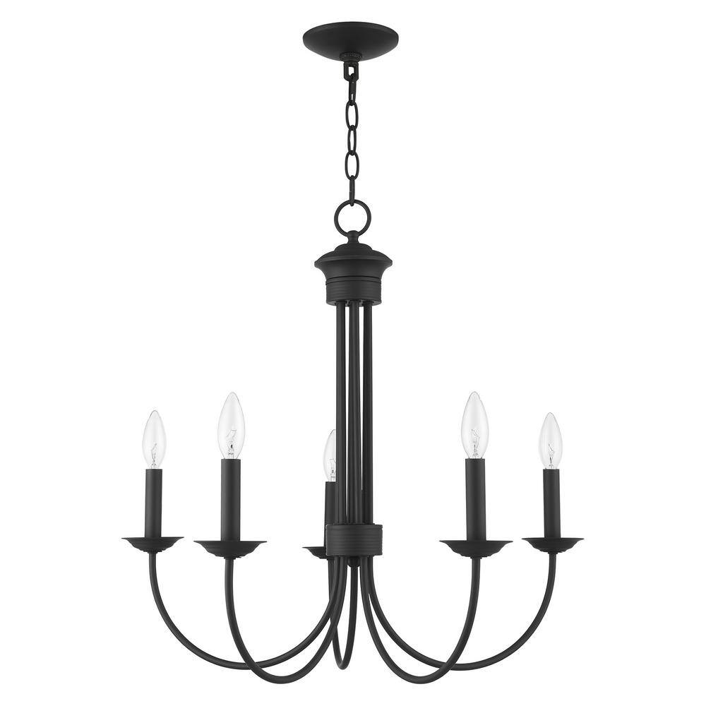 Estate Elegance 5-Light Black Crystal Chandelier