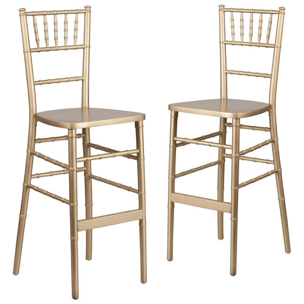 Carnegy Avenue Gold Wood Chiavari Bar Stools (Set Of 2) CGA-XF-225950 ...