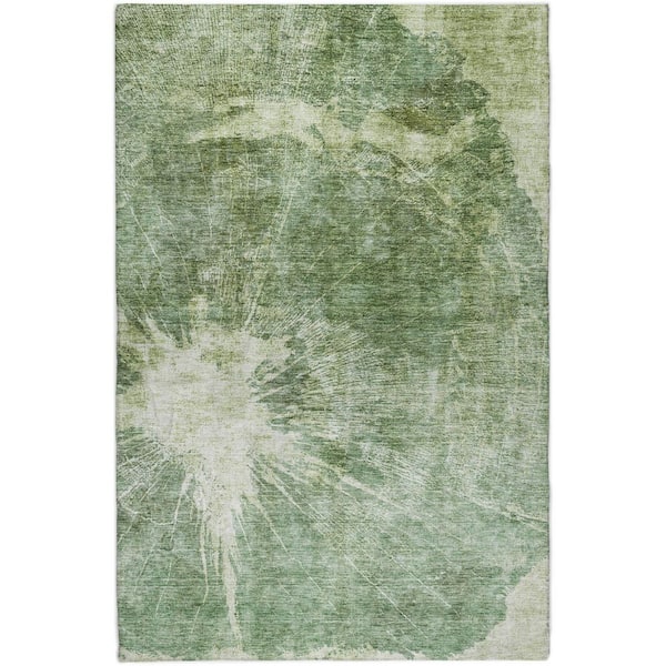 Dream Shag Premium Machine Washable Abstract ADS719 Fern 5 ft. x 7 ft. 6 in. Area Rug
