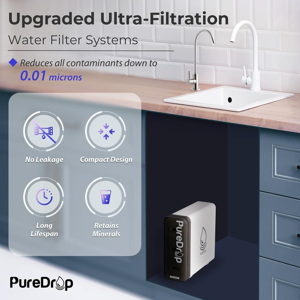 Compact Stainless Steel Under Sink Water Filter System