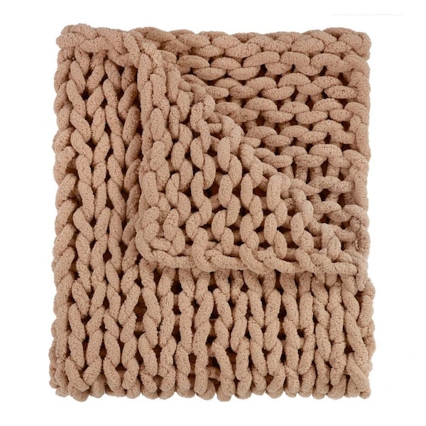DONNA SHARP Chunky Knitted Mink Chenille Throw Blanket 70073 - The