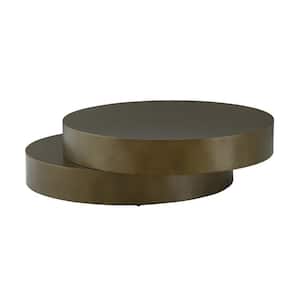 39.4 in. Bronze Round Metal Top Coffee Table