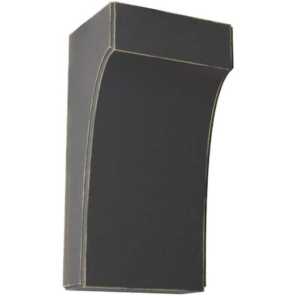 Ekena Millwork 5-1/4 in. x 10 in. x 4 in. Black Clarksville Wood Vintage Decor Bracket