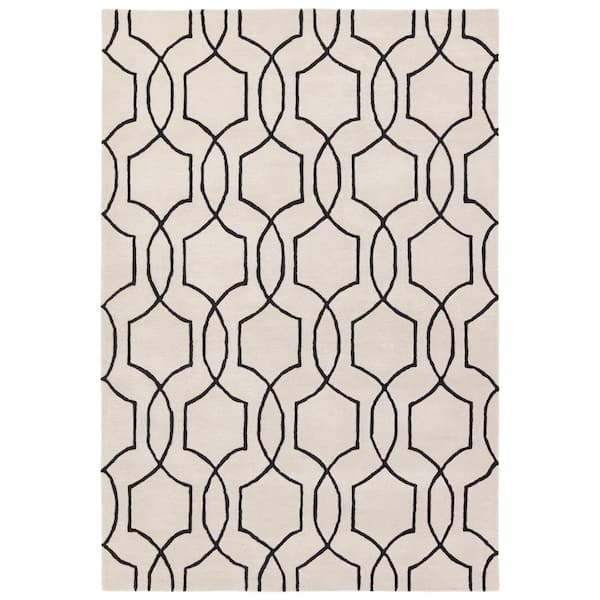 Jaipur Living Arae Cream/Black 8 ft. x 10 ft. Geometric Handmade Area Rug