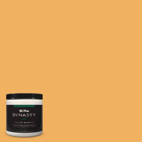 BEHR DYNASTY 8 oz. #PMD-74 Sweet Honey Semi-Gloss Enamel Stain-Blocking Interior/Exterior Paint and Primer Sample