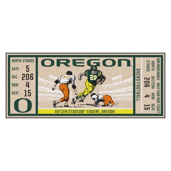 NCAA University of Oregon 30 in. x 72 in. Indoor Ticket Runner Rug