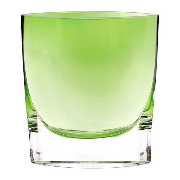 Badash Crystal Samantha Spring Green European Mouth Blown Thick Walled Decorative Vase