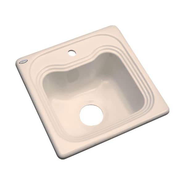 Thermocast Oxford Pink Acrylic 16 in. 1-Hole Drop-in Bar Sink in Peach Bisque