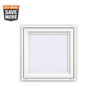 23.5 in. x 23.5 in. V-4500 Series White Vinyl Right-Handed Casement Window with Fiberglass Mesh Screen