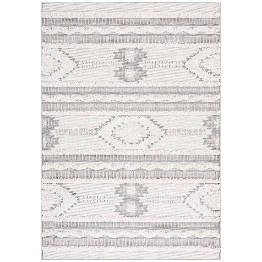 Cottage Ivory/Light Gray 5 ft. x 8 ft. High-Low Geometric Indoor/Outdoor Area Rug price history on PriceWatchPro