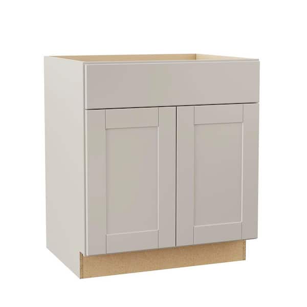 Shaker 30 in. W x 24 in. D x 34.5 in. H Assembled Base Kitchen Cabinet in Dove Gray with Ball-Bearing Drawer Glides