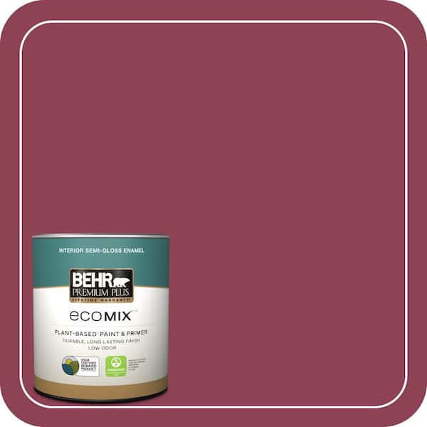 1 qt. #120D-6 Cranberry Splash Semi-Gloss Enamel EcoMix Plant-Based Interior Paint & Primer