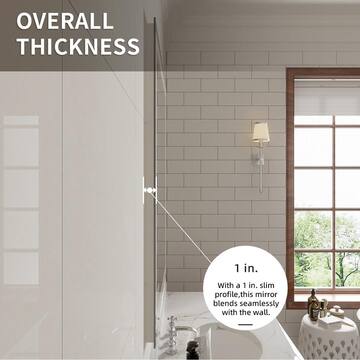 niveal Iris 30 in. W x 36 in. H Rectangular Frameless LED Wall Bathroom Vanity Mirror in Silver LMP04-3036DF1