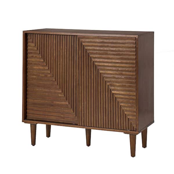 JAYDEN CREATION Winifred Walnut 34 in. Tall 2 - Door Accent
