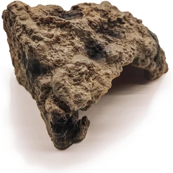 Oyezvary Medium 8.3 in. x 5.5 in. x 3.9 in. Rock Resin Reptile Cave Hideout Decor for Tank, Aquariums