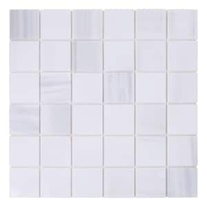 Take Home Sample - Muguet White 4 in. x 4 in. Marble Peel and Stick Mosaic (0.11 sq. ft./Each)