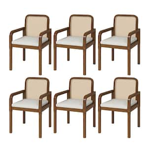 Gilbert Acorn Modern Ratten Dining Chair with Removable Cushion (Set of 6)