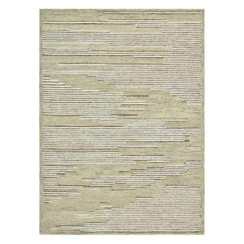 HomeRoots 5 ft. x 8 ft. Multi-Colored Wool Geometric Hand Hooked Area ...