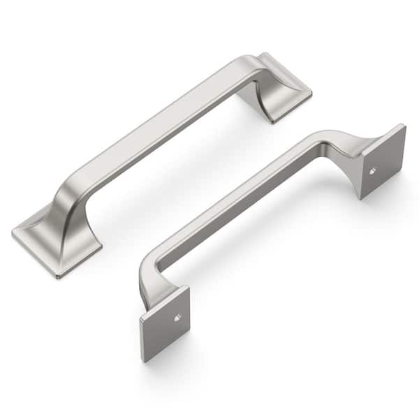 Forge Collection 3-3/4 in. (96 mm) Satin Nickel Finish Cabinet Door and  Drawer Pull (10-Pack)