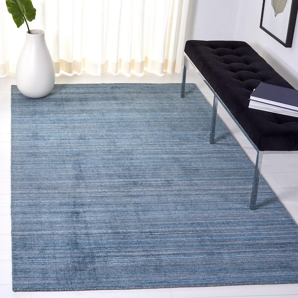 Mirage 3 ft. x 5 ft. Teal/Blue Distressed Striped Solid Color Area Rug
