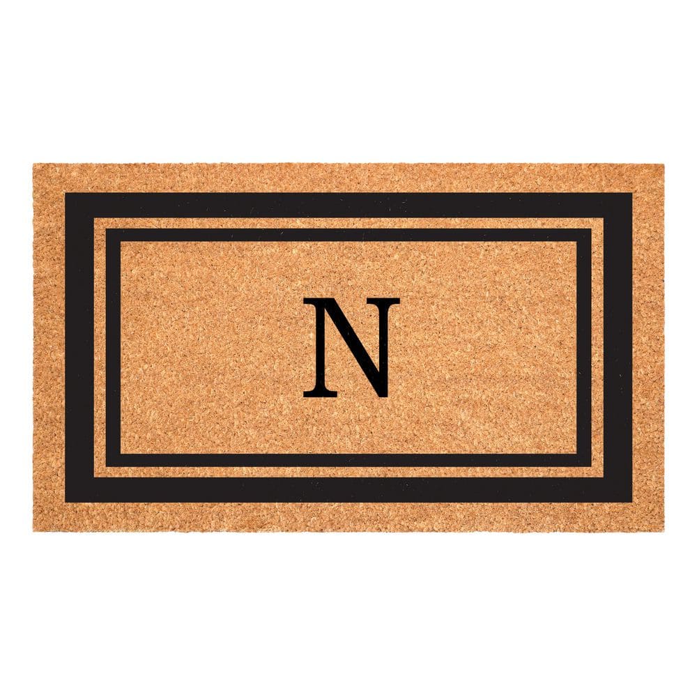 Black Border Monogram Door Mat 18 in. x 30 in. (Letter N) price history on PriceWatchPro