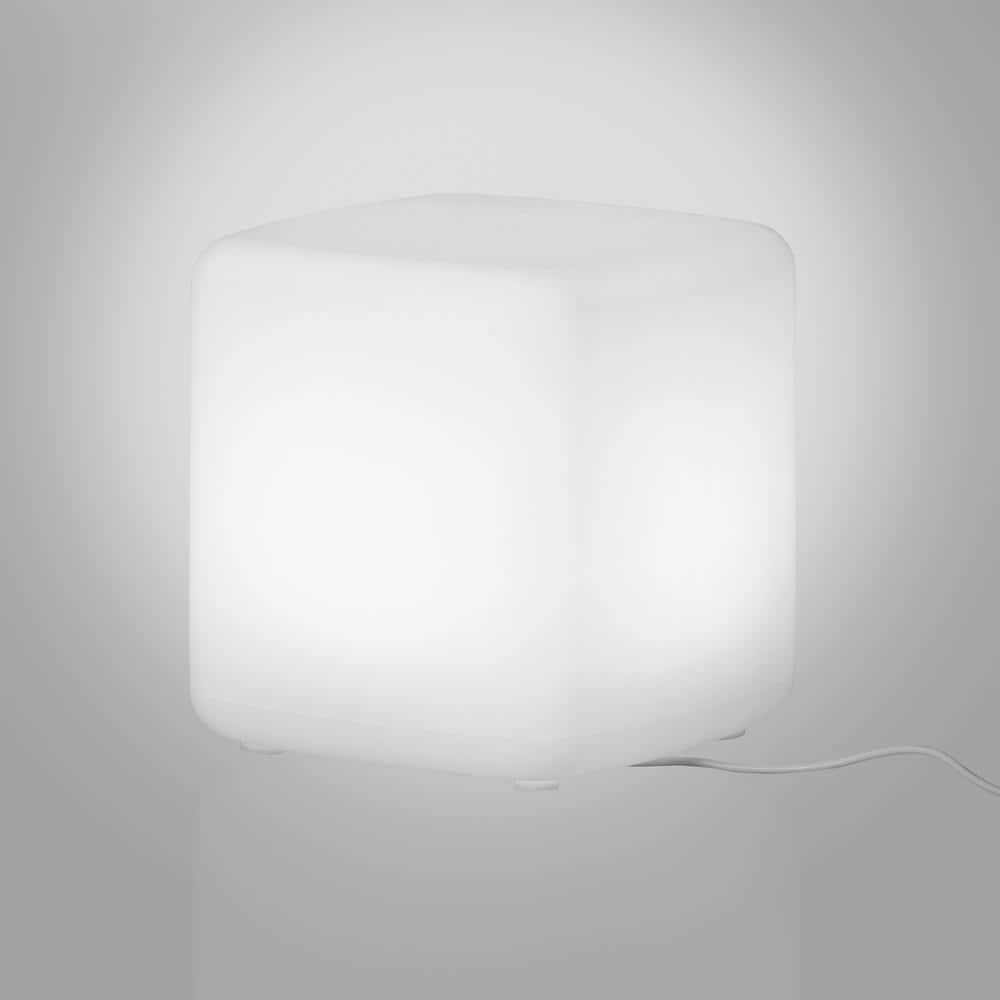 Sweedi Scandinavian Lighted Polyethylene Kids' Nightstand - White