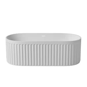67 in. Solid Surface Composite Striped retro Flatbottom Non-whirlpool Bathtub in White Home Depot Bathtubs