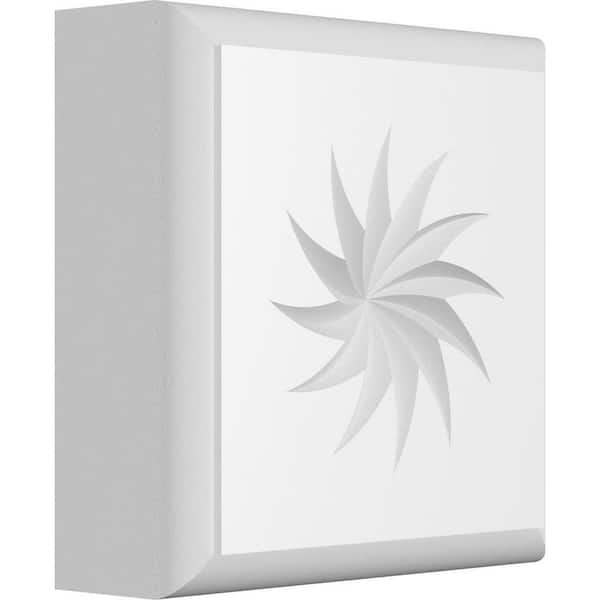 Ekena Millwork 3-in W x 3-in H x 1-in P Standard Sedgwick Spiral Rosette With Rounded Edge