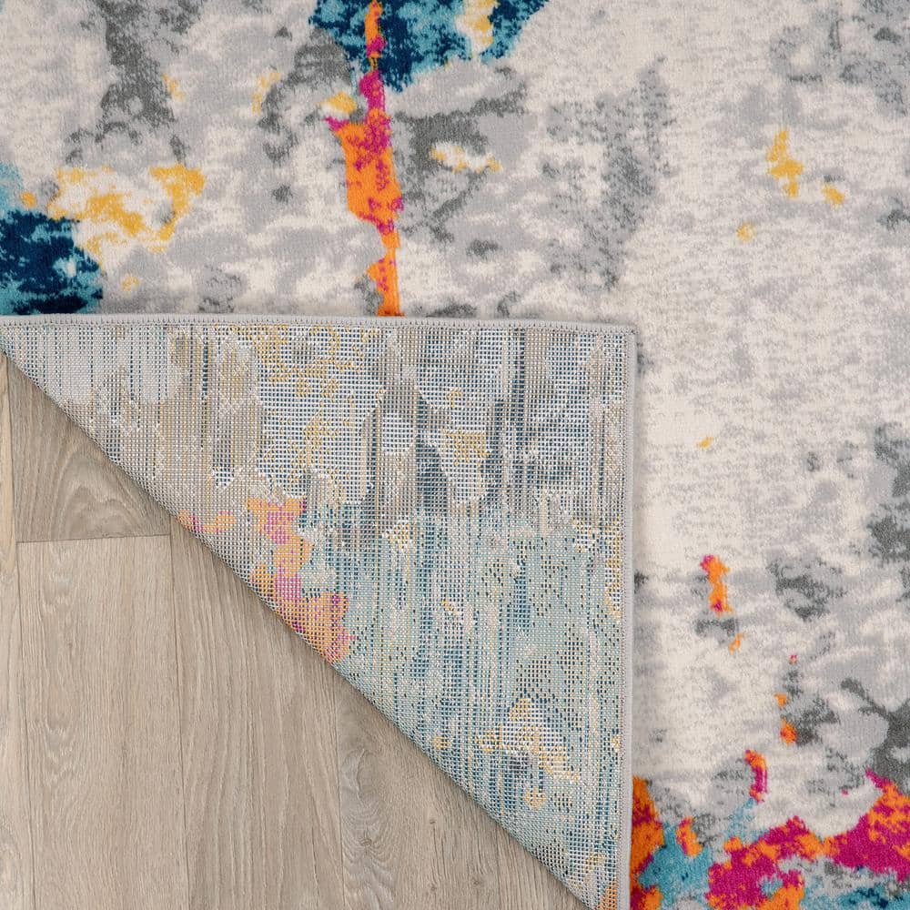 Brooklyn Multi-Color Abstract Pattern Synthetic 8 x 10 Area Rug