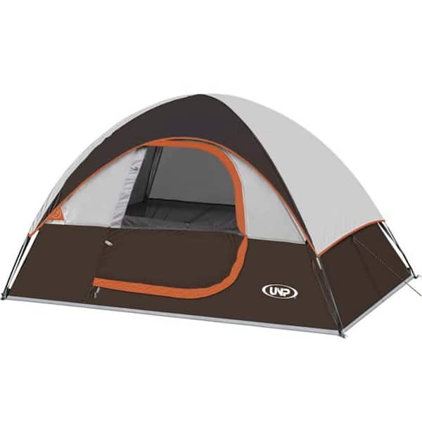 Zeus & Ruta 2-Person Brown Camping Tents Waterproof Windproof Tent with Rainfly for Camping Hiking and Traveling