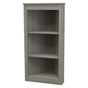 47.24 in. Smoke Oak Wood 3-shelf Corner Bookcase