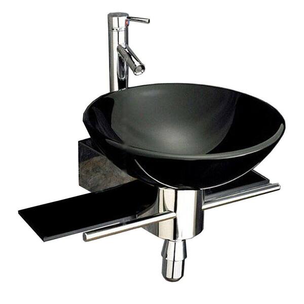 Kokols Palasa Wall-Mounted Bathroom Sink in Black