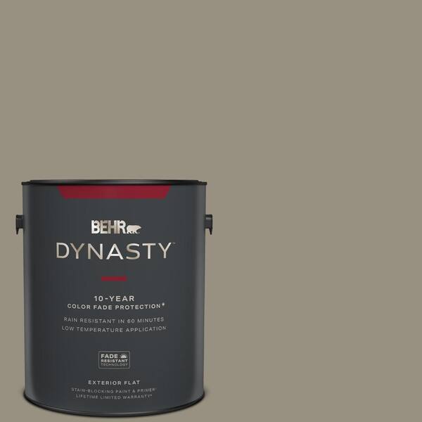 BEHR DYNASTY 1 gal. N3205 Gray Squirrel Flat Exterior StainBlocking Paint & Primer 465401