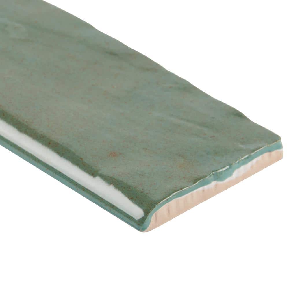 Kingston Green 3x8 Ceramic Bullnose Tile Trim