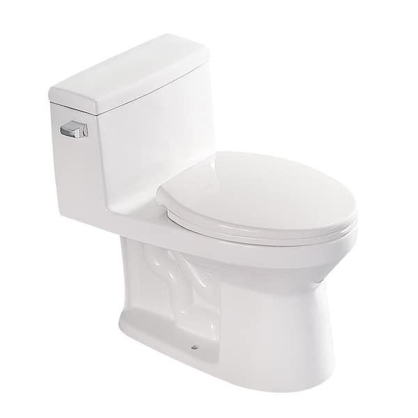 TOTO Nexus 1-Piece 1.28 GPF Single Flush Elongated ADA Comfort Height  Toilet with CEFIONTECT in Cotton White MS642124CEFG#01 - The Home Depot