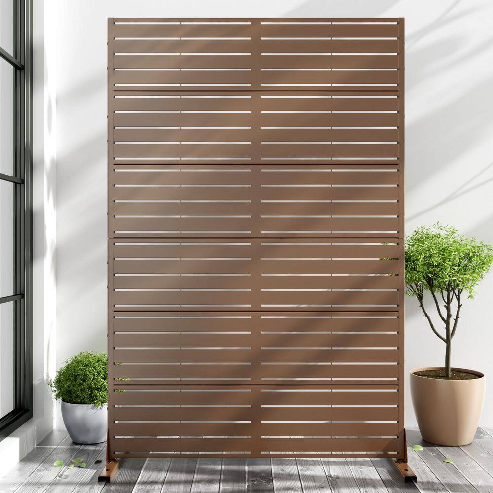 72 in. x 47 in. Brown Outdoor Metal Galvanized Privacy Screen Fence Garden Panels price history on PriceWatchPro