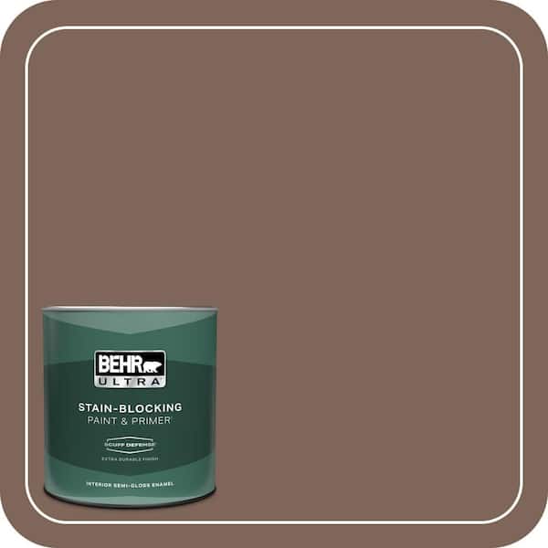 BEHR ULTRA 1 qt. Home Decorators Collection #HDC-AC-05 Cocoa Shell Extra Durable Semi-Gloss Enamel Interior Paint & Primer