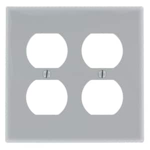 Gray 2-Gang 2 Duplex Wall Plate (1-Pack)