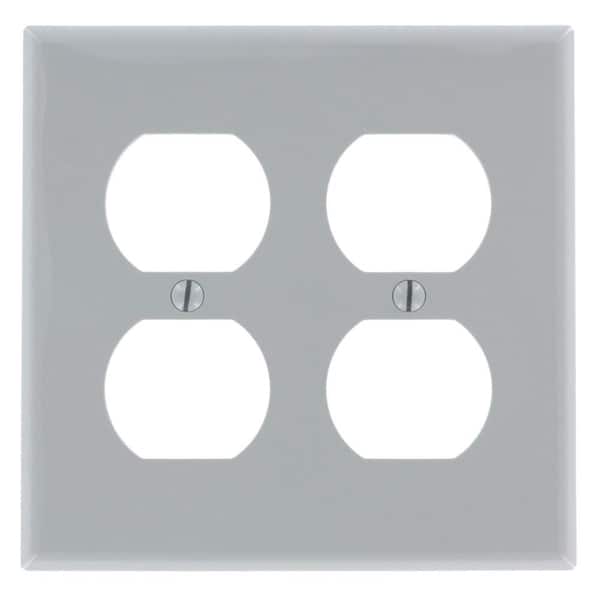Leviton Gray 2-Gang 2 Duplex Wall Plate (1-Pack)