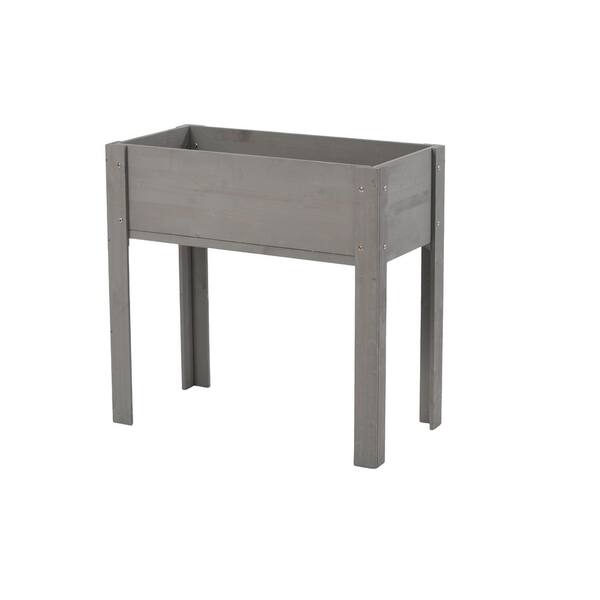 Gray Wood Raised Garden Bed with Legs, Elevated Planter Box (31 in. L x 16 in. W x 30 in. H)